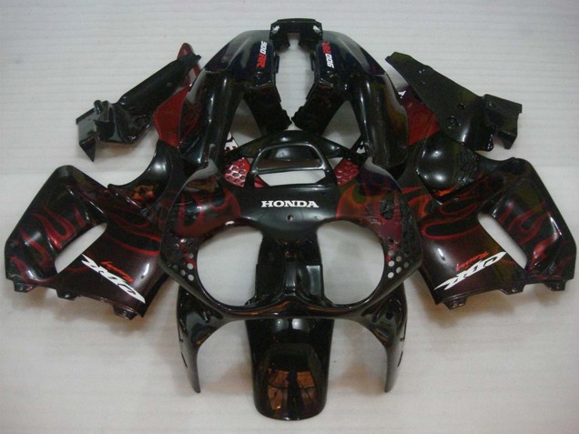 Mejores Carenados Moto Honda CBR900RR 893 1992-1993 - Negro Brillante Rojo Llama