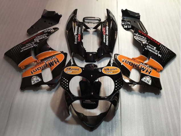 Mejores Carenados Moto Honda CBR900RR 893 1992-1993 - Negro Brillante Naranja Hm Plant