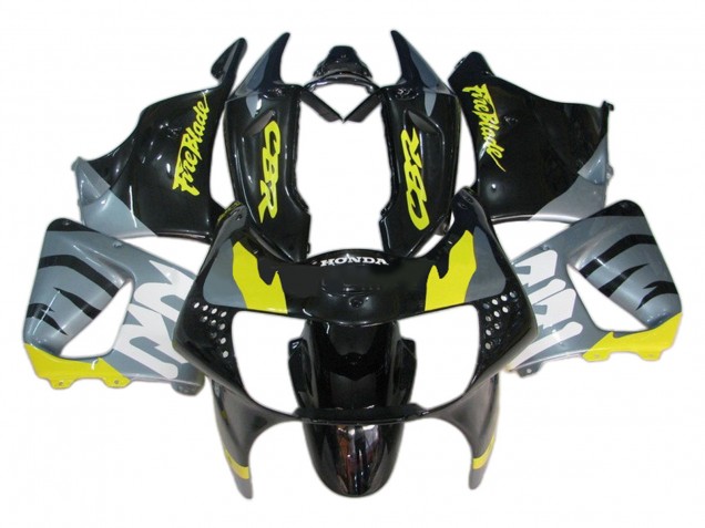 Mejores Carenados Moto Honda CBR900RR 919 1998-1999 - Plata Amarillo Negro Brillante Fireblade