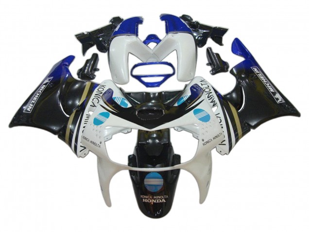 Mejores Carenados Moto Honda CBR900RR 919 1998-1999 - Blanco Azul Negro Brillante Konica Minolta