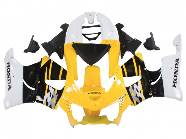 Mejores Carenados Moto Honda CBR900RR 919 1998-1999 - Blanco Amarillo Negro Brillante