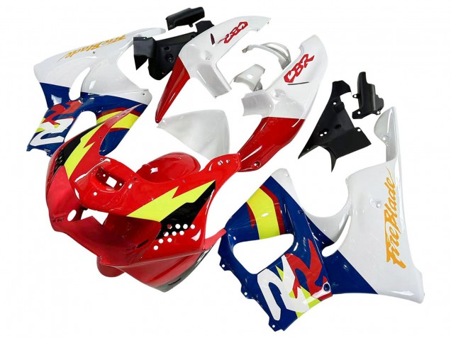 Mejores Carenados Moto Honda CBR900RR 919 1998-1999 - Blanco Rojo Amarillo Azul