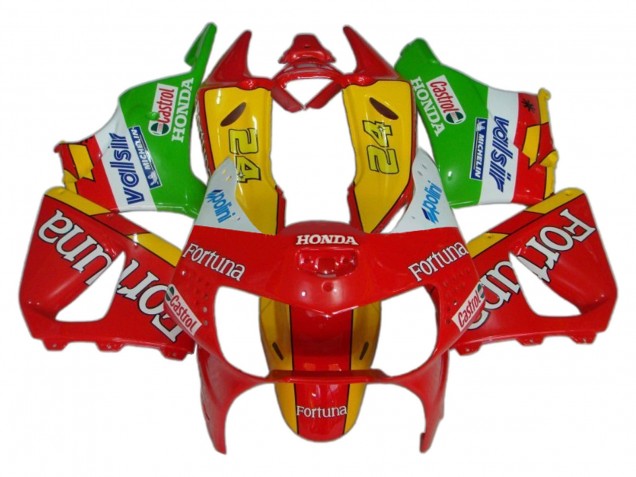 Mejores Carenados Moto Honda CBR900RR 919 1998-1999 - Rojo Amarillo Verde Blanco Fortuna Castrol