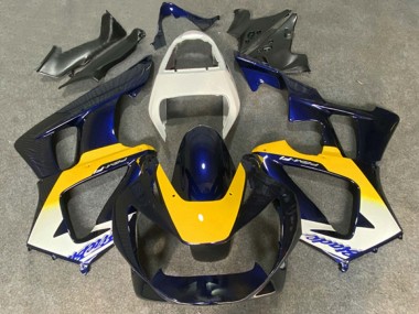 Mejores Carenados Moto Honda CBR900RR 929 2000-2001 - Blanco Amarillo Azul Oscuro