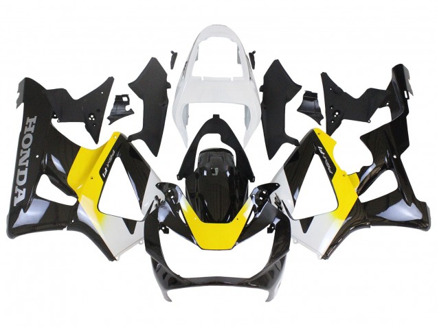 Mejores Carenados Moto Honda CBR900RR 929 2000-2001 - Blanco Amarillo Negro Brillante