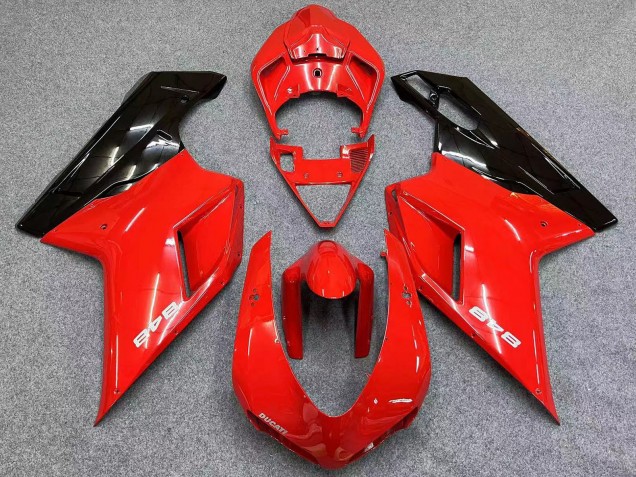 Mejores Carenados Moto Ducati 848 2007-2014 - Rojo Negro Brillante
