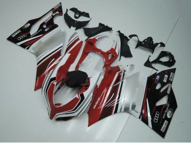 Mejores Carenado Moto Ducati Panigale 899 2011-2014 - Blanco Rojo Negro Brillante