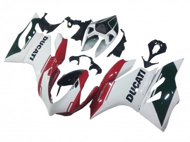 Mejores Carenados Moto Ducati Panigale 899 2011-2014 - Blanco Rojo Negro Brillante