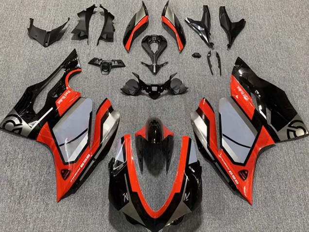 Mejores Carenados Moto Ducati 959 2015-2020 - Plata Rojo Negro Brillante
