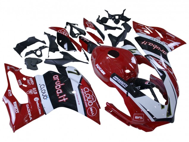 Mejores Carenados Moto Ducati 959/1299 2015-2020 - Blanco Rojo Negro Aruba 7