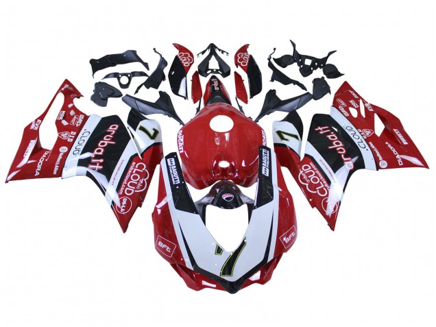 Mejores Carenados Moto Ducati 959/1299 2015-2020 - Blanco Rojo Negro Aruba 7
