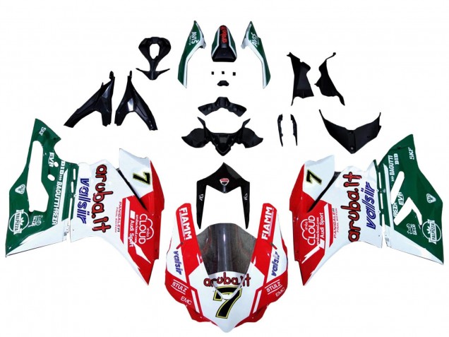 Mejores Carenados Moto Ducati 959/1299 2015-2020 - Blanco Rojo Verde Valsir Fiamm 7