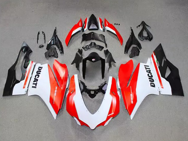 Mejores Carenado Moto Ducati 959 2015-2020 - Blanco Rojo Negro Brillante