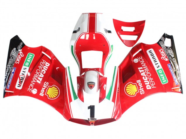 Mejores Carenados Moto Ducati 748/916/996/998 1993-2005 - Blanco Rojo Amarillo Verde Negro Brillante Performance
