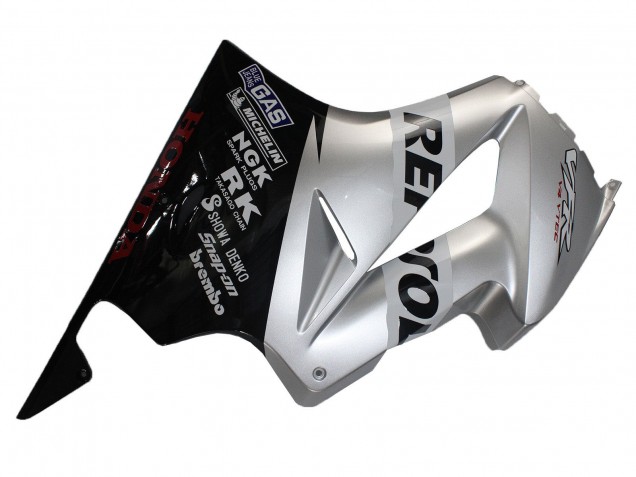 Mejores Carenados Moto Honda VFR 800 2002-2013 - Plata Negro Brillante Repsol