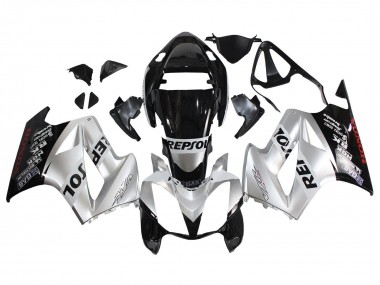 Mejores Carenados Moto Honda VFR 800 2002-2013 - Plata Negro Brillante Repsol