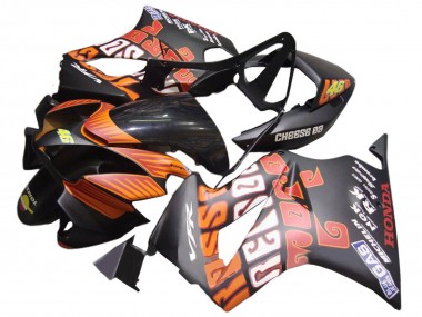 Mejores Carenados Moto Honda VFR 800 2002-2013 - Negro Mate Naranja Rossi Repsol 46