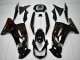 Mejores Carenados Moto Kawasaki EX650 2006-2008 - Negro Brillante Rojo Llama