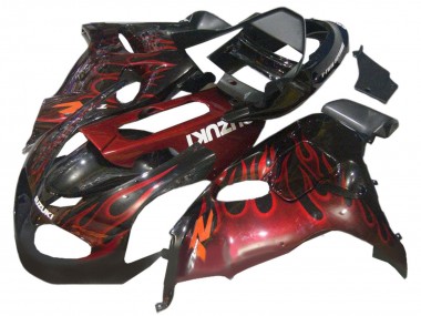 Mejores Carenados Moto Suzuki TL1000R 1998-2003 - Negro Brillante Rojo Llama