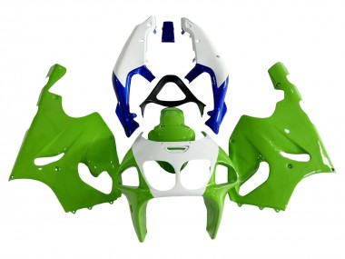 Mejores Carenados Moto Kawasaki ZX7R 1996-2003 - Blanco Verde Azul