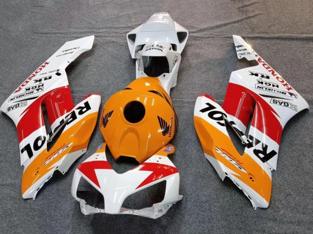 Mejores Carenados Moto Honda CBR1000RR 2004-2005 - Blanco Naranja Negro Rojo Repsol