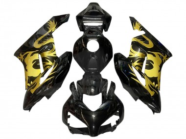 Mejores Carenados Moto Honda CBR1000RR 2004-2005 - Oro Negro Brillante Dragón