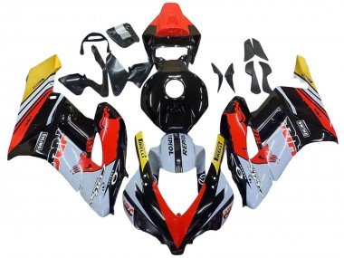 Mejores Carenados Moto Honda CBR1000RR 2004-2005 - Amarillo Rojo Blanco Lustroso Rojo Bull Repsol HRC