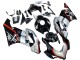 Mejores Carenados Moto Honda CBR1000RR 2004-2005 - Plata Negro Brillante Rojo Raya