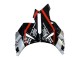 Mejores Carenados Moto Honda CBR1000RR 2004-2005 - Plata Negro Brillante Rojo Raya