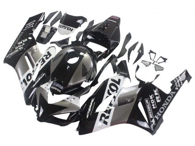 Mejores Kits Carenado Moto Honda CBR1000RR 2004-2005 - Plata Blanco Negro Brillante Repsol