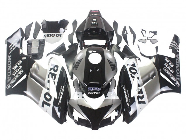 Mejores Kits Carenado Moto Honda CBR1000RR 2004-2005 - Plata Blanco Negro Brillante Repsol