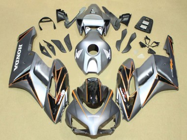 Mejores Carenados Moto Honda CBR1000RR 2004-2005 - Plata Naranja Negro Brillante Raya