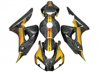 Mejores Carenados Moto Honda CBR1000RR 2006-2007 - Oro Negro Falsificado FibraCarbono