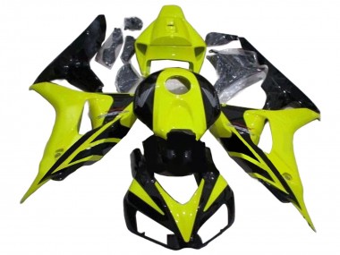 Mejores Carenados Moto Honda CBR1000RR 2006-2007 - Verde Negro Brillante Geométrico