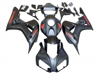 Mejores Carenados Moto Honda CBR1000RR 2006-2007 - Negro Mate Rojo Calcomanías
