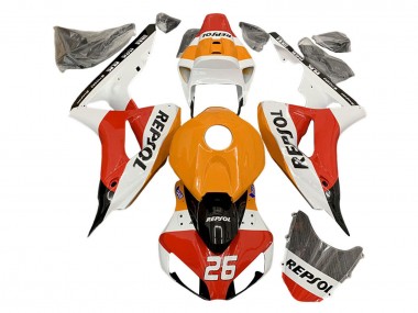 Mejores Carenados Moto Honda CBR1000RR 2006-2007 - Naranja Blanco Rojo Negro Lustroso Repsol 26