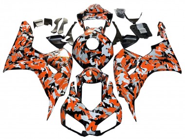Mejores Carenados Moto Honda CBR1000RR 2006-2007 - Negro Naranja Plata Camouflage