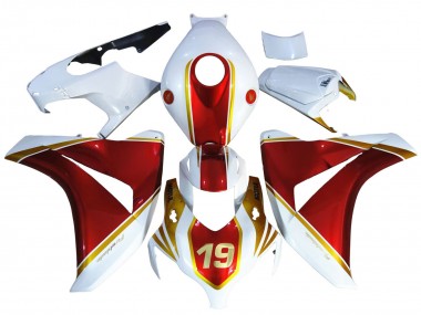 Mejores Carenados Moto Honda CBR1000RR 2008-2011 - Blanco Rojo Oro 19