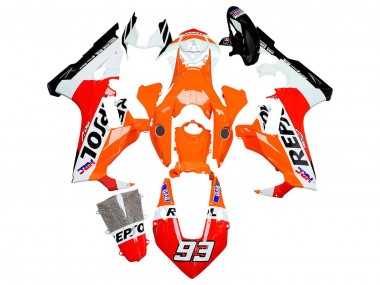 Mejores Carenados Moto Honda CBR1000RR 2017-2023 - Blanco Naranja Rojo Negro Brillante HRC Repsol 93