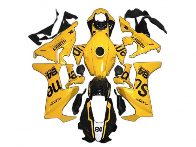 Mejores Carenados Moto Honda CBR1000RR 2017-2024 - Amarillo Negro Brillante Supreme 84
