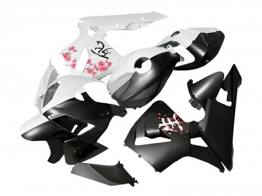 Mejores Carenados Moto Honda CBR600RR 2005-2006 - Negro Blanco Cherry Blossom