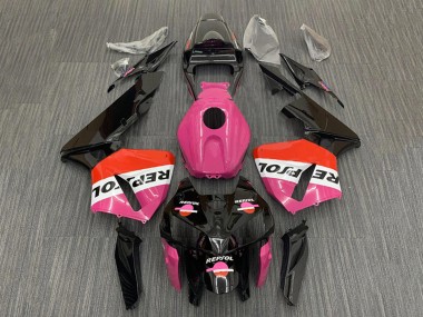 Mejores Carenados Moto Honda CBR600RR 2005-2006 - Rosa Rojo Negro Repsol