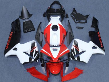 Mejores Carenados Moto Honda CBR600RR 2005-2006 - Rojo Blanco Negro