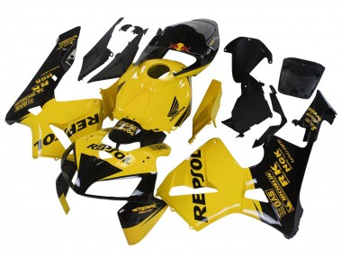 Mejores Carenados Moto Honda CBR600RR 2005-2006 - Amarillo Negro Repsol