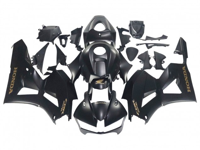 Mejores Carenados Moto Honda CBR600RR 2013-2023 - Negro Mate Oro Calcomanías