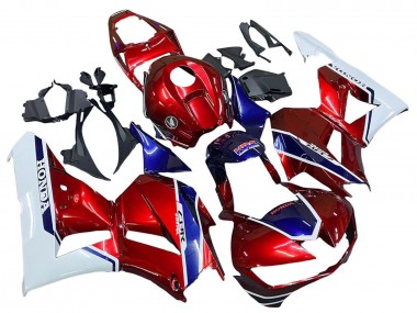 Mejores Carenados Moto Honda CBR600RR 2013-2023 - Blanco Rojo Azul HRC