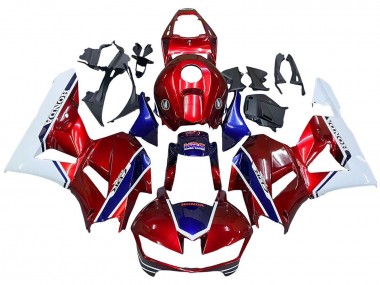 Mejores Carenados Moto Honda CBR600RR 2013-2023 - Blanco Rojo Azul HRC