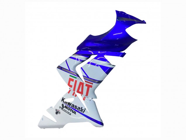 Mejores Carenados Moto Kawasaki ZX10R 2004-2005 - Azul Brillante Blanco Fiat Motul