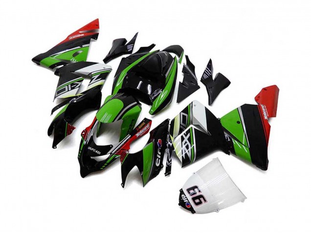 Mejores Carenados Moto Kawasaki ZX10R 2004-2005 - Blanco Negro Verde Elf