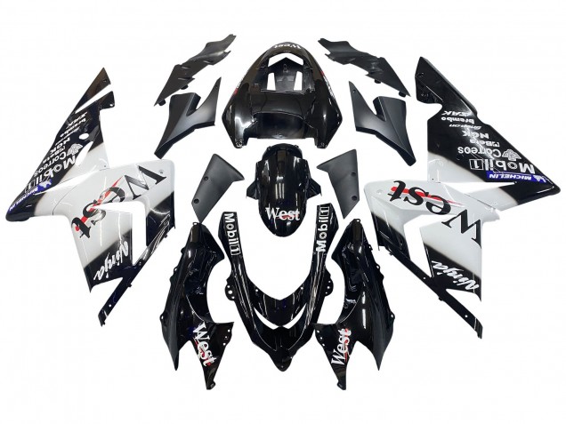 Mejores Carenados Moto Kawasaki ZX10R 2004-2005 - Blanco Negro West Ninja
